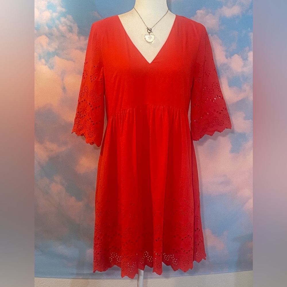 Lovely and Sweet Madewell Red Eyelet Dress